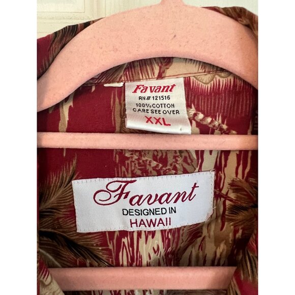 Favant  Hawaiian Short Sleeve Shirt Button Down Tropical Palm Trees Island XXL - Picture 4 of 7